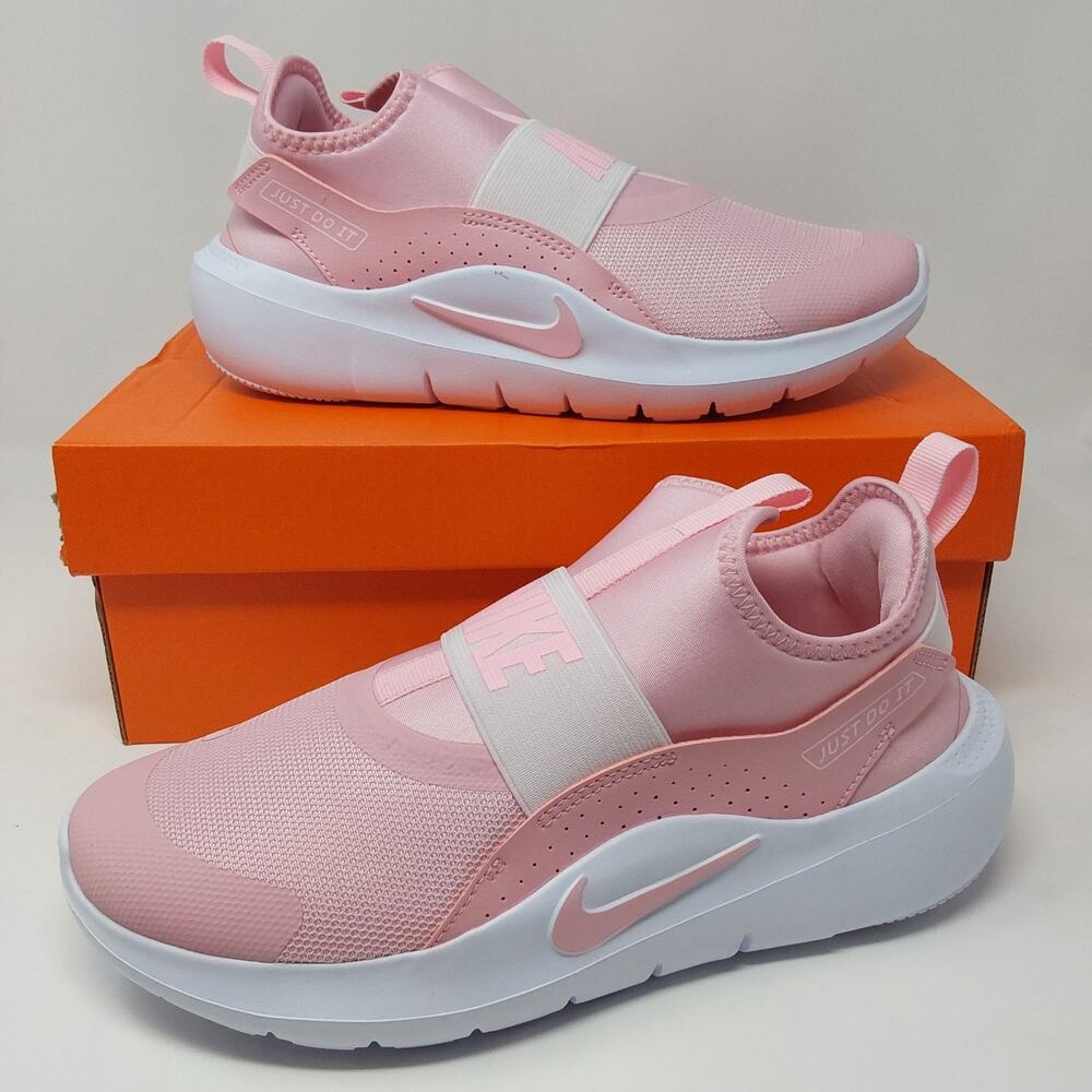 Nike Flex Runner 4 GS Pink White Slip On Shoes Girls size 6Y